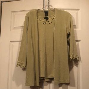 Citiknit -XSMALL- 2 piece Tank/Jacket Set - Green